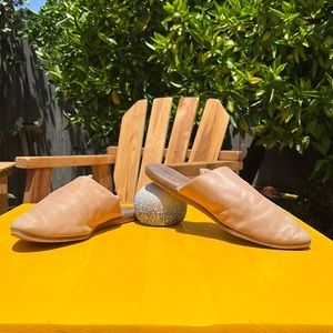 Toms Honey Leather Jutti Pointed Mules Flats